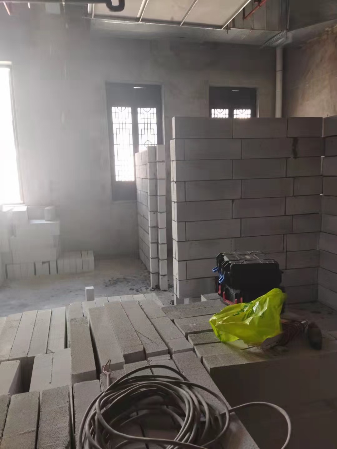 加气砖隔墙施工效果